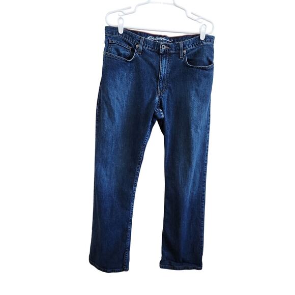 Eddie Bauer Relaxed Fit Straight Leg Jeans Pockets Blue Denim Size 34x30 - Picture 1 of 9